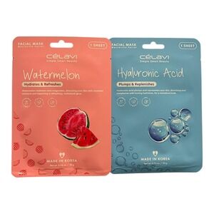 Lot of 2 Facial Mask Paraben Free Sulfate Free Watermelon & Hyaluronic Acid